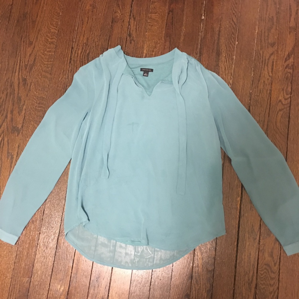 Ann Taylor mixed material blouse